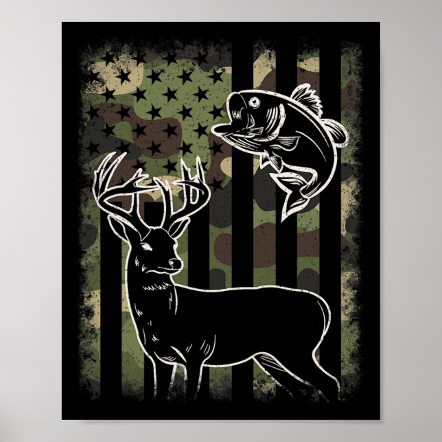 Camouflage American Flag Flag Junting Hunter De De Poster (Vorne)