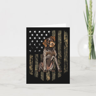 Camouflage American Flag German Drahthaar Pointer Karte