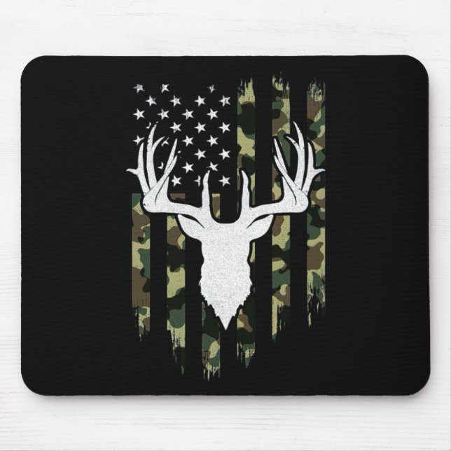 Camouflage American Flag Jagd auf Hirsche Mousepad (Vorne)