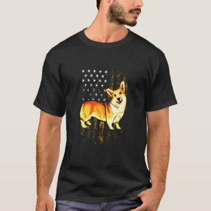 Camouflage American Flag Pembroke Welsh Corgi T-Shirt