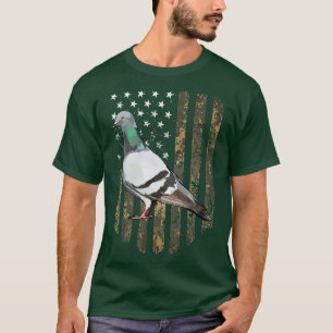 Camouflage American Flag Pigeon Bird 4. Juli T-Shirt