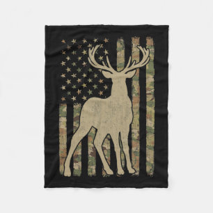 Camouflage American Flag Usa Hunter Deer Hunting E Fleecedecke