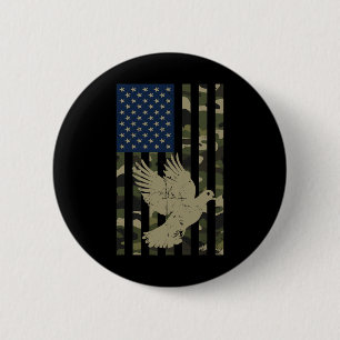 Camouflage American US Flag Camouflage Dove Hun Ja Button