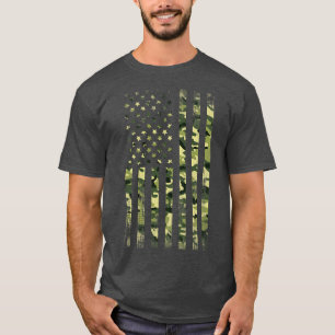 Camouflage Amerikanische Flagge Militärisches Vint T-Shirt
