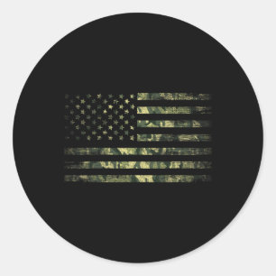 Camouflage Amerikanische Flagge USA Männer Frauen  Runder Aufkleber
