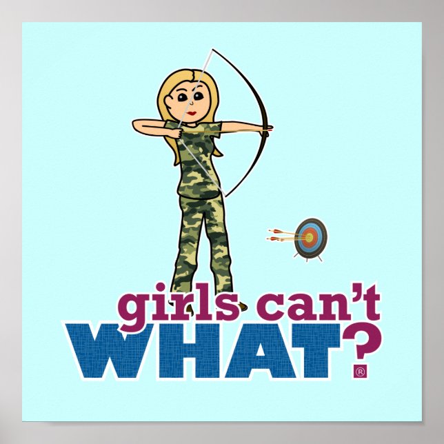 Camouflage Archery Girl - Blonde Poster (Vorne)