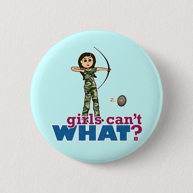 Camouflage Archery Girl - Licht Button (Vorderseite)