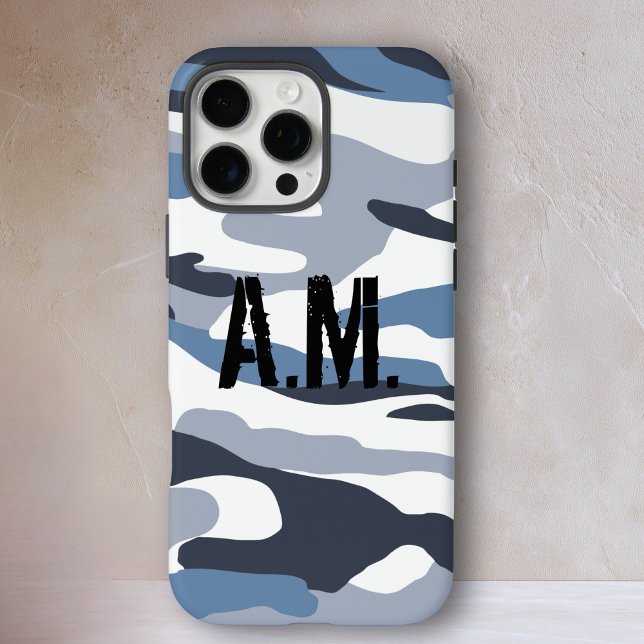 Camouflage Army Monogram Blue Case-Mate iPhone Hülle (Camouflage Army Monogram iPhone Case-Beige-Brown Case-Mate iPhone Case)