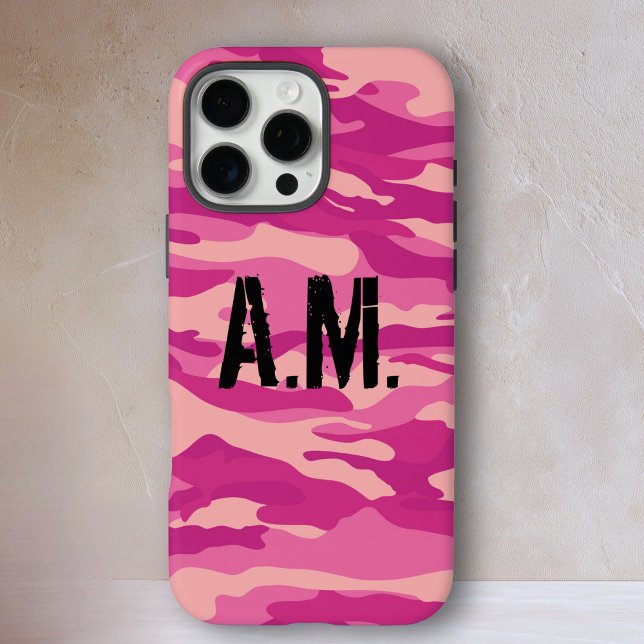 Camouflage Army Monogram Pink Case-Mate iPhone Hülle (Camouflage Army Monogram Pink Case-Mate iPhone Case)