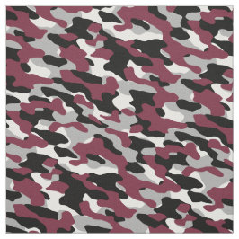 Camouflage aus Burgund, Schwarz, Weiß und Grau Stoff