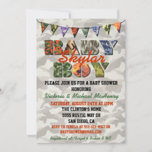 Camouflage Baby Boy Baby Shower Einladungen