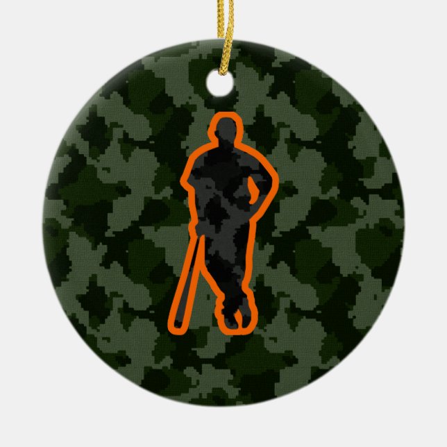 Camouflage-Baseball Keramikornament (Vorne)