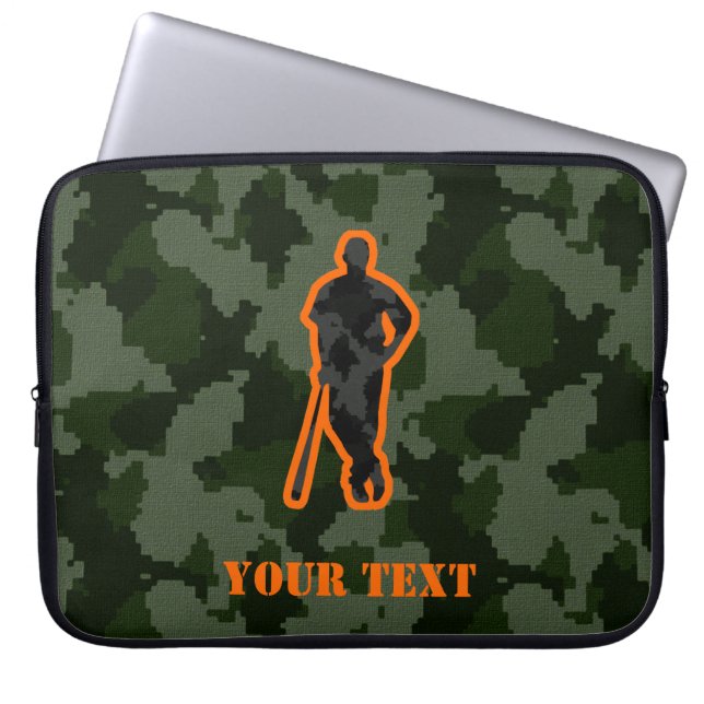 Camouflage-Baseball Laptopschutzhülle (Vorderseite)