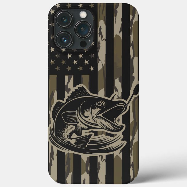 Camouflage Bass Fischen Flaggenflagge Bottomland C Case-Mate iPhone Hülle (Rückseite)