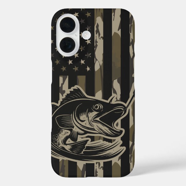 Camouflage Bass Fischen Flaggenflagge Bottomland C Case-Mate iPhone Hülle (Rückseite)