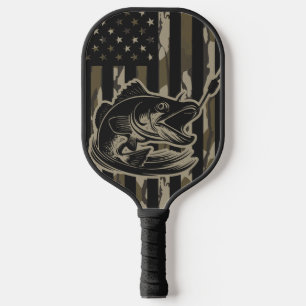 Camouflage Bass Fischen Flaggenflagge Bottomland C Pickleball Schläger