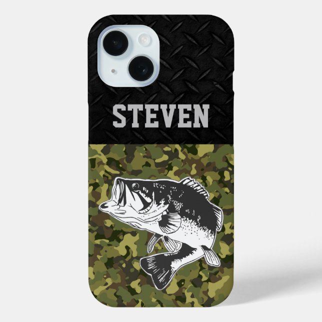 Camouflage Bass Fishing Name Men Sports Grogemouth Case-Mate iPhone Hülle (Rückseite)