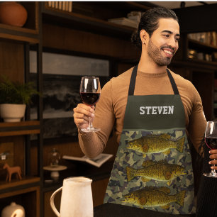 Camouflage Bass Fishing Name Sport im Freien Männ Schürze