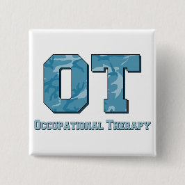 Camouflage beschriftet Blau Button