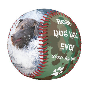 Camouflage Best Dog Vater Foto Vathers Day Basebal Baseball
