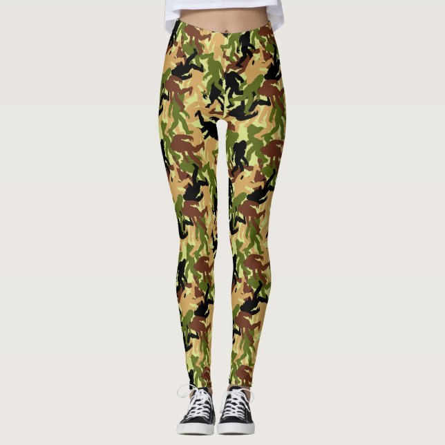 Camouflage Bigfoot Gemustert Leggings (Vorderseite)