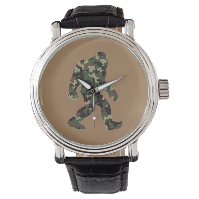 Camouflage Bigfoot Sasquatch Armbanduhr (Vorderseite)