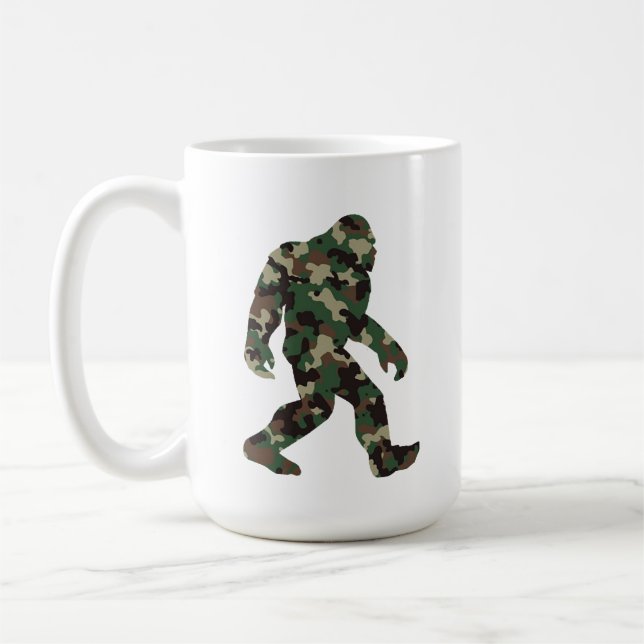 Camouflage Bigfoot Sasquatch Kaffeetasse (Links)