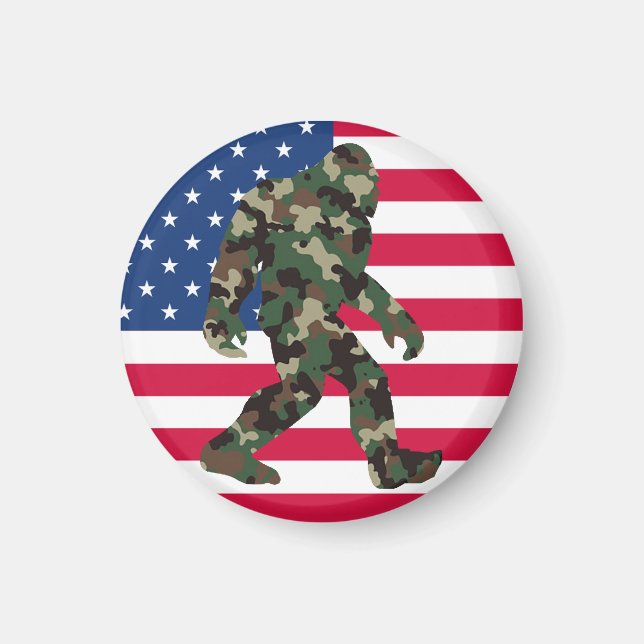Camouflage Bigfoot Sasquatch Magnet (Vorne)