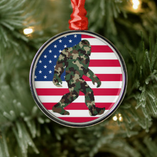 Camouflage Bigfoot Sasquatch Ornament Aus Metall