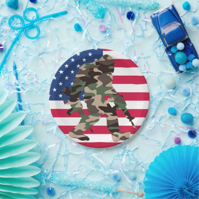 Camouflage Bigfoot Sasquatch Pappteller (Party)