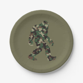 Camouflage Bigfoot Sasquatch Pappteller