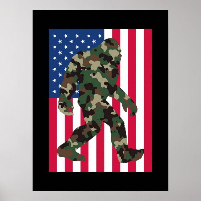 Camouflage Bigfoot Sasquatch Poster (Vorne)