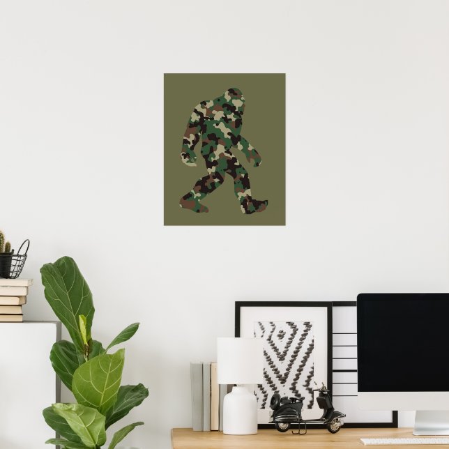 Camouflage Bigfoot Sasquatch Poster (Heimbüro)