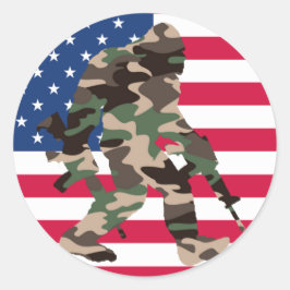 Camouflage Bigfoot Sasquatch Runder Aufkleber