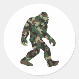 Camouflage Bigfoot Sasquatch Runder Aufkleber
