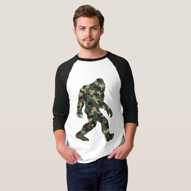 Camouflage Bigfoot Sasquatch T-Shirt (Vorne ganz)