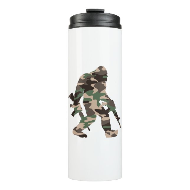 Camouflage Bigfoot Sasquatch Thermosbecher (Vorderseite)