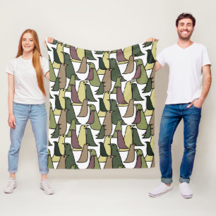 Camouflage Birds Fleecedecke