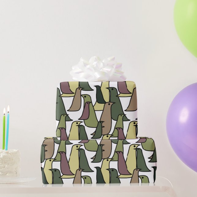 Camouflage Birds Geschenkpapier (Partygeschenke)