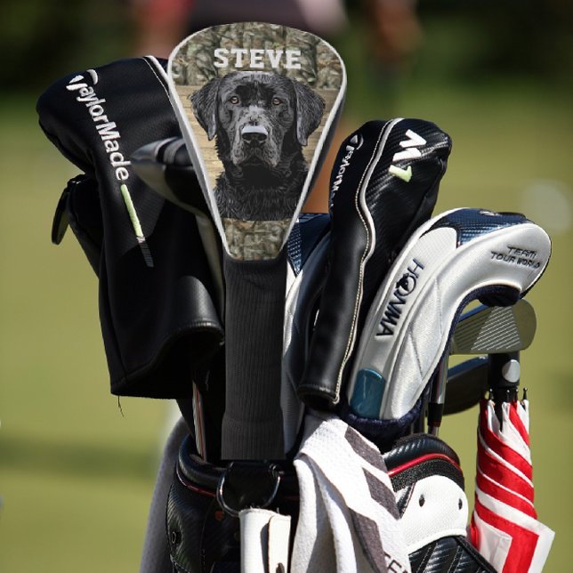 Camouflage Black Lab Hunde Tierbezeichnung Golf Headcover (Von Creator hochgeladen)
