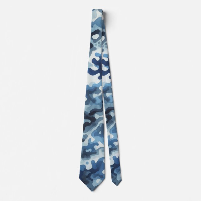 Camouflage Blauer Hals Krawatte (Vorderseite)