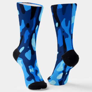 Camouflage Blaues Abstraktes Muster Socken