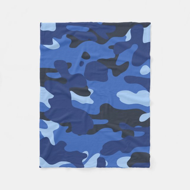 Camouflage Blue Camouflage Army Pattern Fleecedecke (Vorderseite)