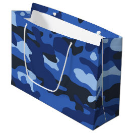 Camouflage Blue Camouflage Army Pattern Große Geschenktüte