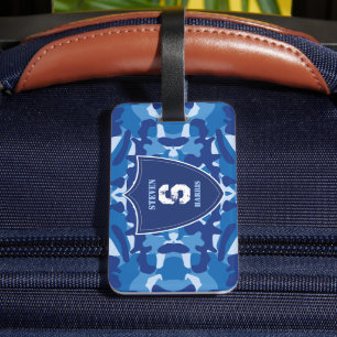 Camouflage Blue Camouflage Army Pattern Monogram Gepäckanhänger