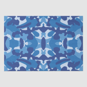 Camouflage Blue Camouflage Army Pattern Monogram Seidenpapier