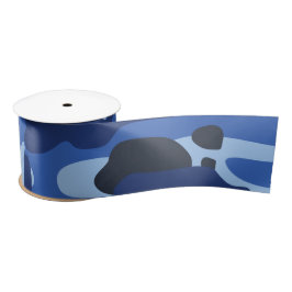 Camouflage Blue Camouflage Army Pattern Satinband