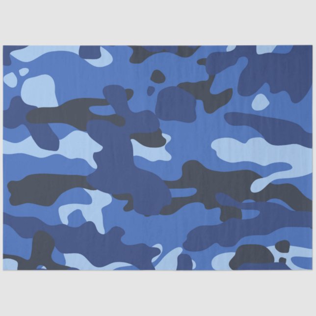Camouflage Blue Camouflage Army Pattern Seidenpapier (Vorderseite)