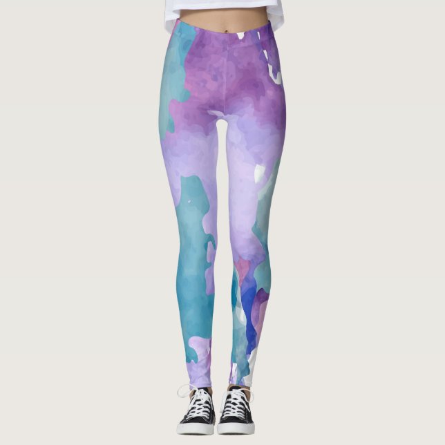 Camouflage Blue Leggings (Vorderseite)