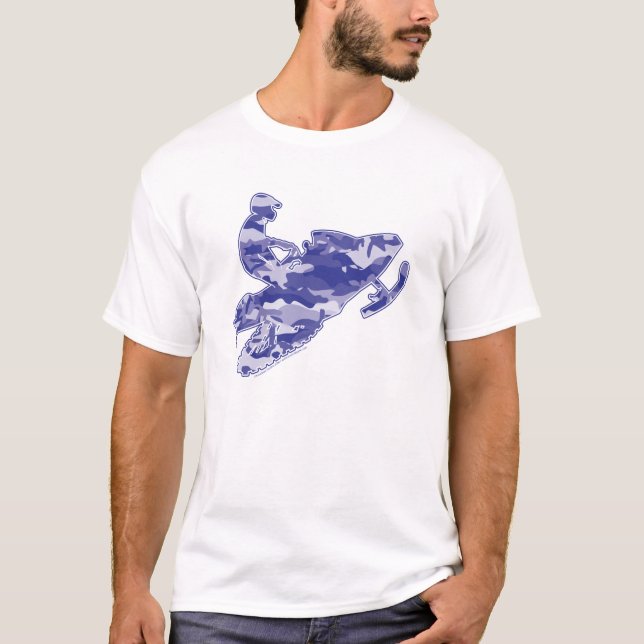 Camouflage Blue Sled auf Schwarzweißkopie T-Shirt (Vorderseite)